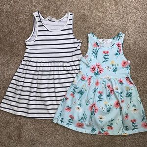 H&M toddler spring dresses. Striped and floral. Sz 2t. Perfect for any occasion!